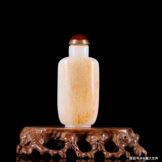 旧藏【和田玉籽料 黑皮原石 鼻烟壶】